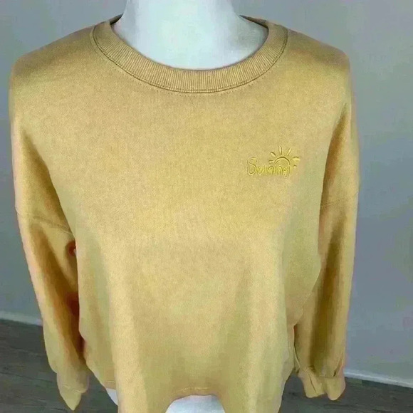 Hippie Rose Yellow “Sunny” Sweatshirt Size L - Picture 2 of 8